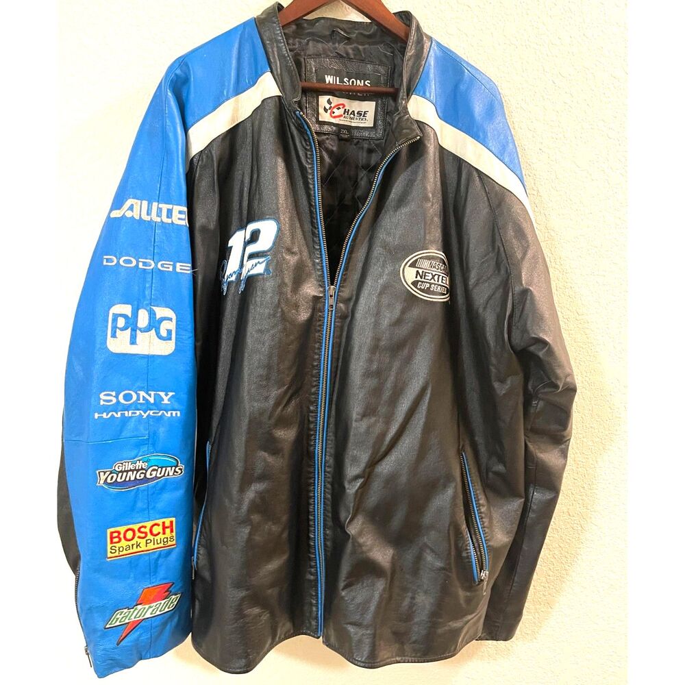 Vintage Wilson Leather Chase Ryan Newman #12 Alltel NASCAR Racing Jacket Size 2X